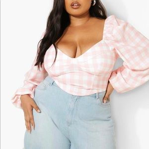 Plus gingham corset top